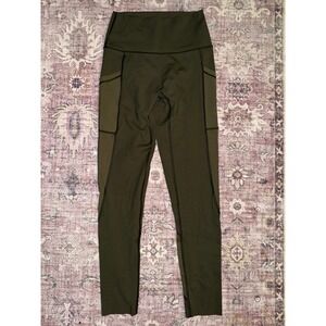 Aerie Offline Goals Hi Rise Leggings Olive Green Size Medium Pockets